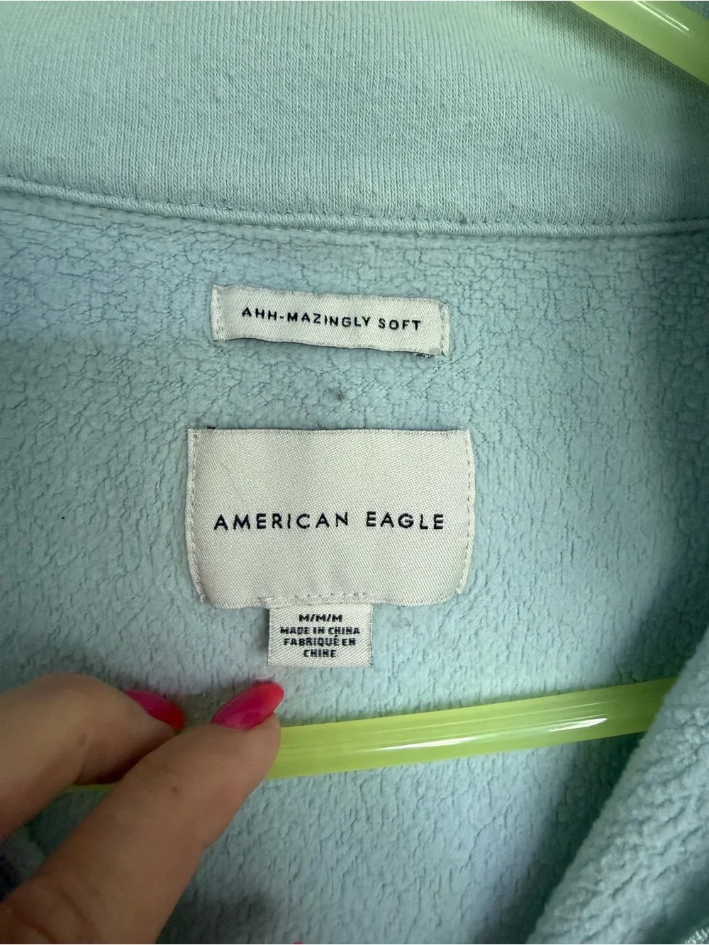 2 for $30 sale: American Eagle light blue cropped quarter zip sweatshirt - M